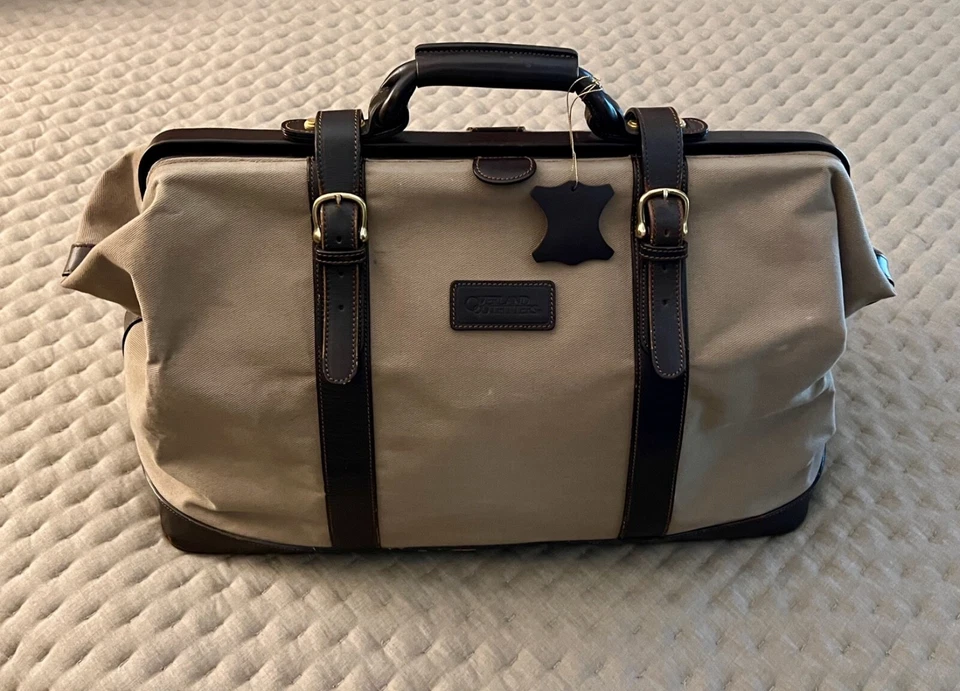 Bolso de Viaje OVERLAND OUTFITTERS Resistente Sarga Cuero y Lona Estilo Occidental Foto 2 de 4