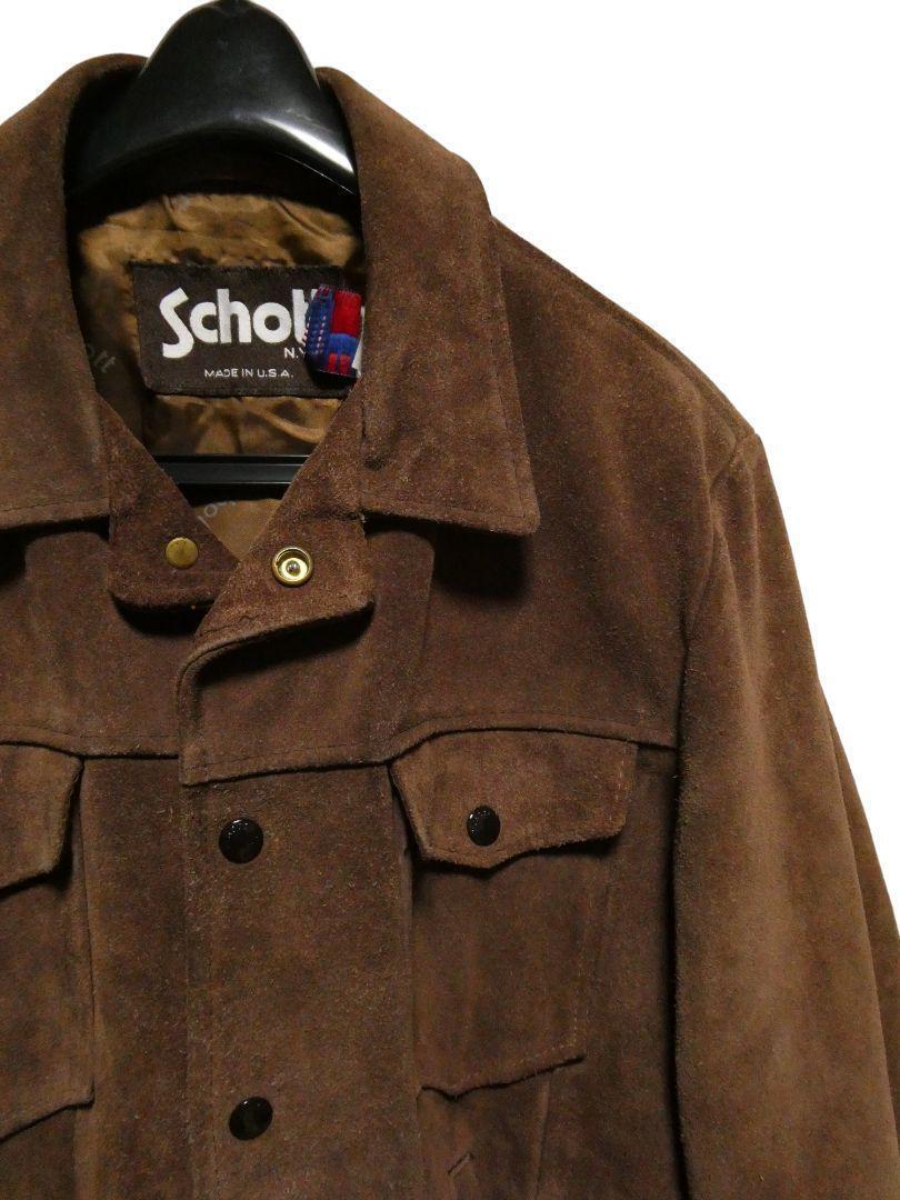 Vintage Schott Suede 3rd Trucker Jacket Dark Brown Big Size Vintage Schott Suede 3rd Trucker Jacket Dark Brown Big Size