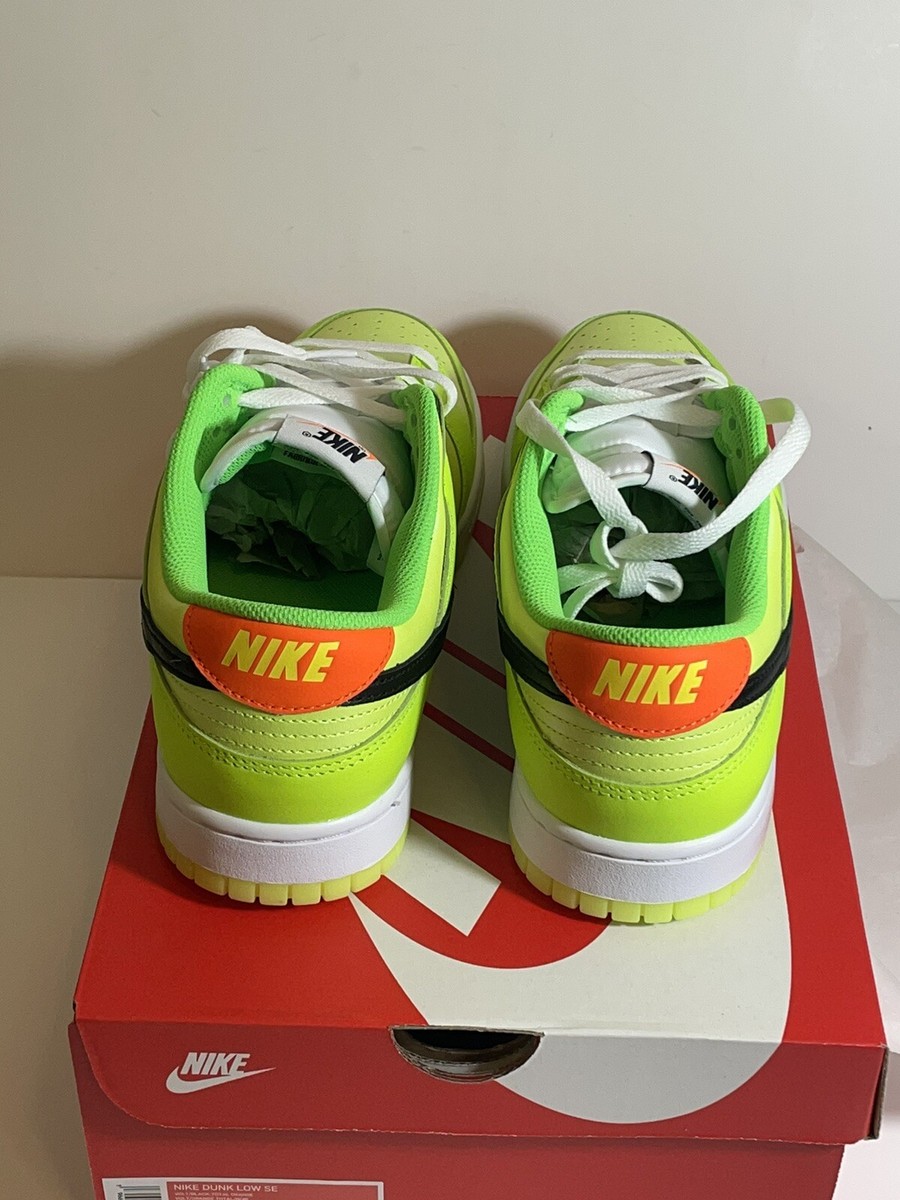 Nike Dunk Low SE Volt/Total Orange - M10 - NEW Nike Dunk Low SE Volt Black Total Orange Leather Sneakers  main image 2