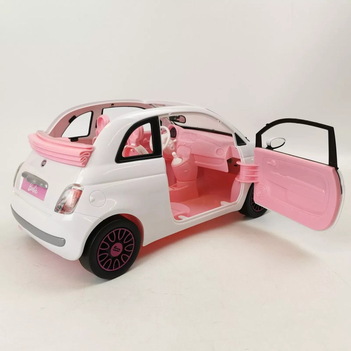 Barbie Fiat 500 Car Convertible Mattel White Toy Collectable UK