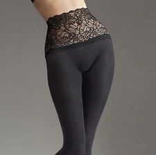 Marilyne Slim Emotion exclusive soft silky tights with belt 7 inch wide 60 Den