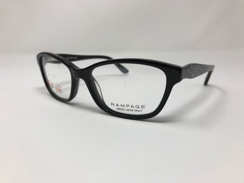 Rampage Womens Eyeglass Frame RA 1527 001 54-16-135 Black Silver Print V943