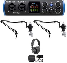 Presonus STUDIO 24C ASMR Recording Streaming Kit Interface 2 Mics Headphones