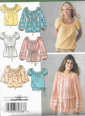 EASY SEW Simplicity Misses' PULLOVER Top Smock Pattern 3887 Size 8 - 16 UNCUT