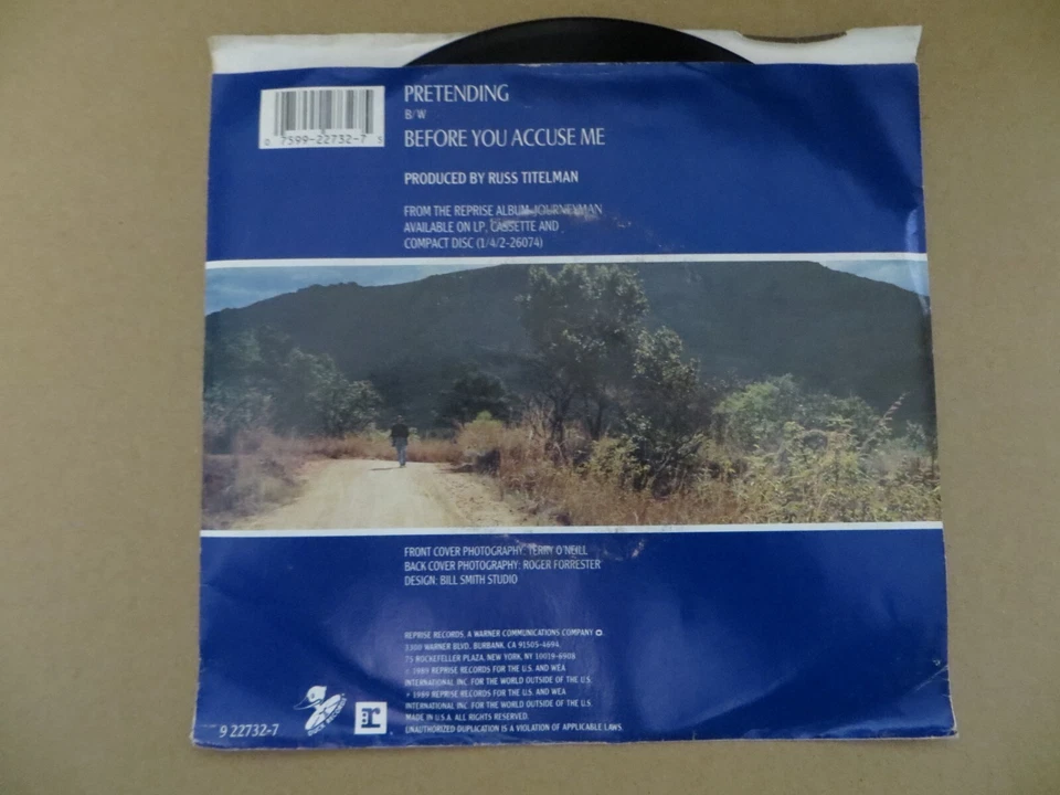 Eric Clapton – Pretending - 1989 - Reprise Records 7-22732 7" Single VG+/VG - Image 2 of 4