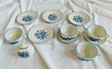 Collector Japanese Vintage Child Blue Floral Tea Set TP 5