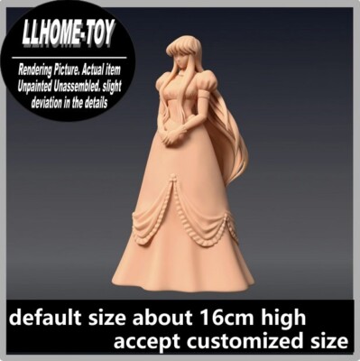 Anime Kido Saori Full Dress Resin 3D Print GK Figure DIY Model Unpainted