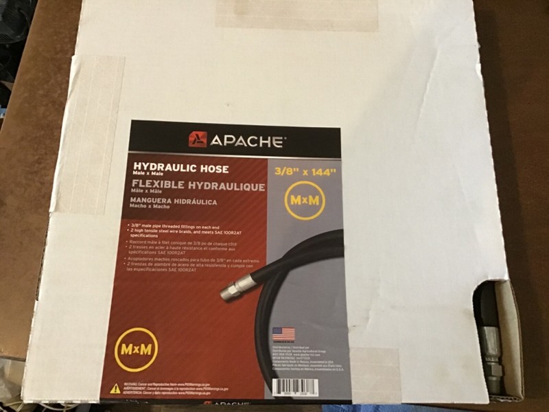 Apache Hydraulic Hose 3/8 x 144 in. ~ 2 Male Fitting Ends