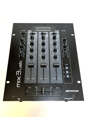 JB Systems MIX 3 USB | DJ Mixer | 6 Line, 3 Line + 3 Phono, 1 Mic, 2USB