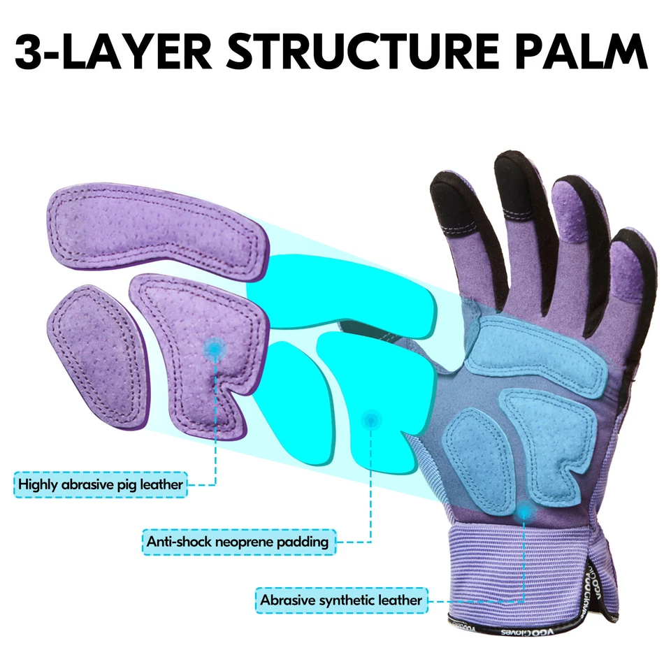Vgo 1Pair Gardening Gloves Ladies, Safety Work Gloves, Touchscreen (SL7471) - Image 2 of 4