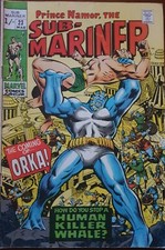 SUB-MARINER #23 1969 ORCA 1ST APPEARANCE UK PRICING 6.0 GRADING MARVEL�