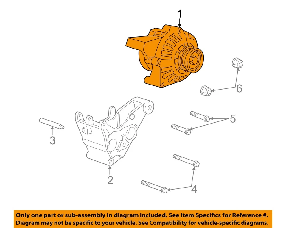 GMC Sierra 1500 2005 2006 OEM alternador tracción trasera 145 amperios Foto 3 de 4