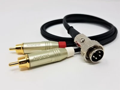 VAN DAMME NAIM 4 pines Din a 2 x enchufes fono RCA cable estéreo bloqueo giratorio OFC puro 1 m