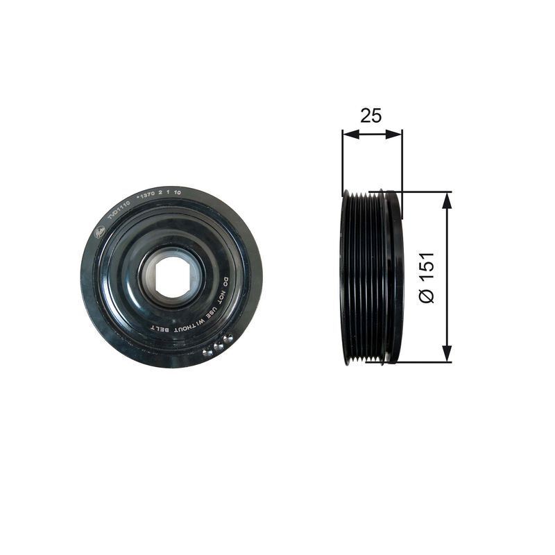 Crankshaft Pulley TVD1110 GATES for NISSAN RENAULT OPEL MERCEDES-BENZ - Image 20