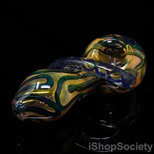 4¾" Golden Spiral Wormhole Tobacco Smoking Pipe Thick Collectible Pipes - P635B