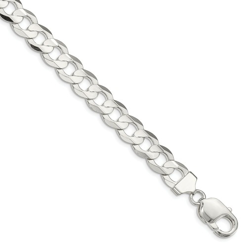 Amberta Bracciale da uomo massiccio in argento Sterling 925 – Bracciale a maglia barbazzale 8 mm alla moda – idea regalo moderna per compleanno, San Valentino, misura 20 cm, colori diversi, One Size