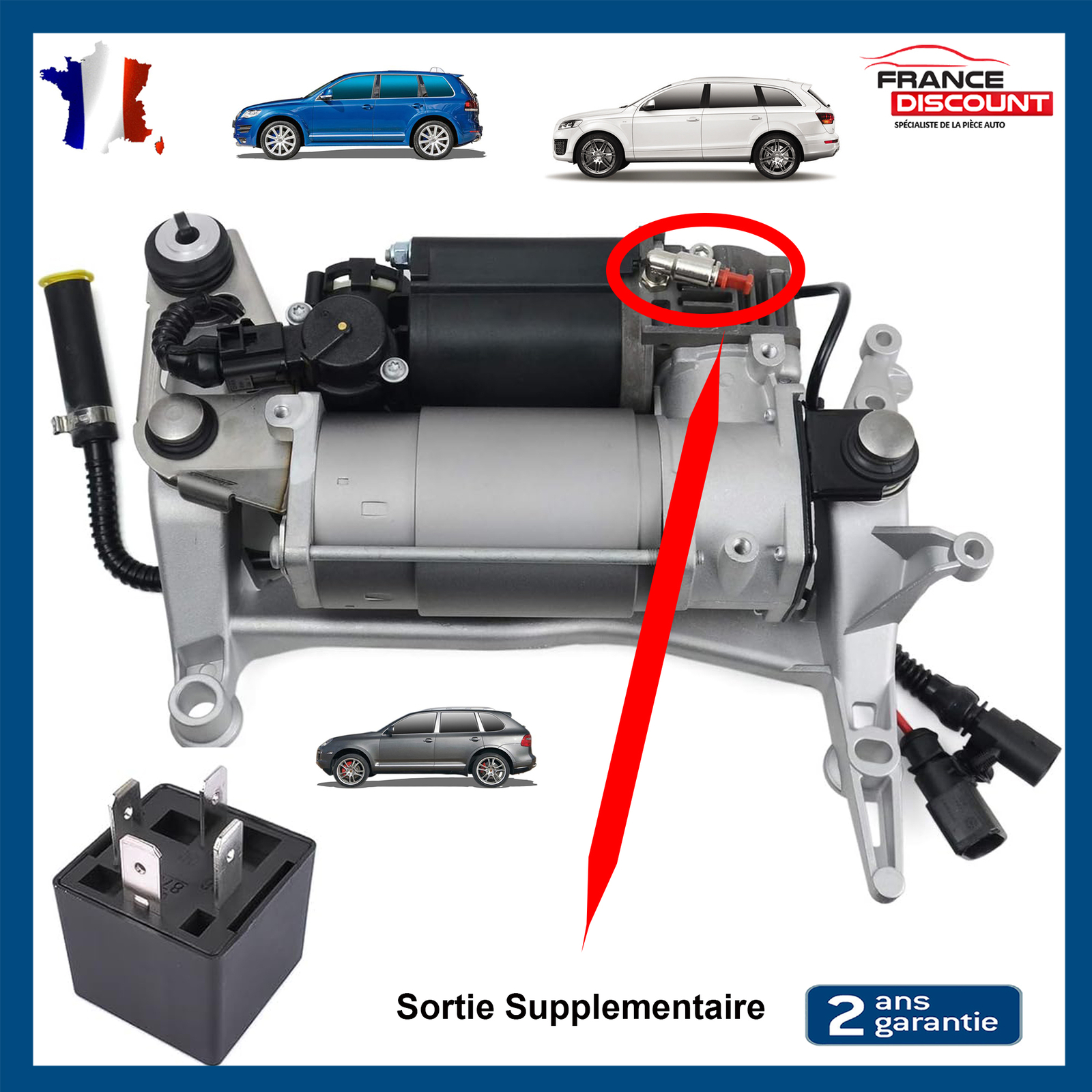 Compresseur 7L8616007F pour corriger l'erreur de suspension et voyant tableau