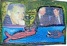 Jaber - "PPDA- DEVILLEPIN et N.SARKOZY - BRETONS"  Sur CARTON  - 28 x 41,8cm -