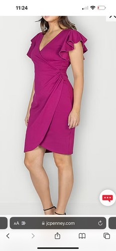 24seven Kleid Flatterärmel Magenta Größe M Neu mit Etikett - Bild 2 von 3