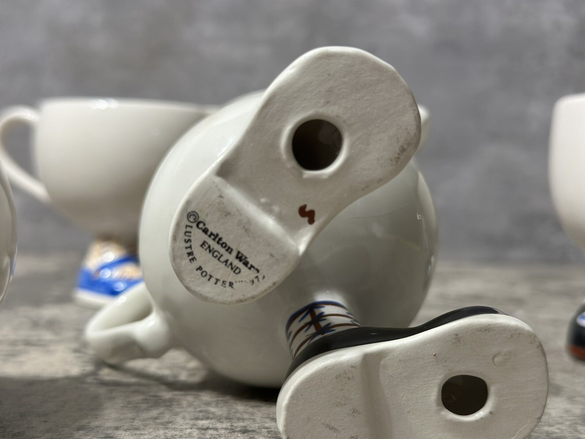 Vintage Carlton Ware Walking Creamers, Mug Bowl Set Long Legs