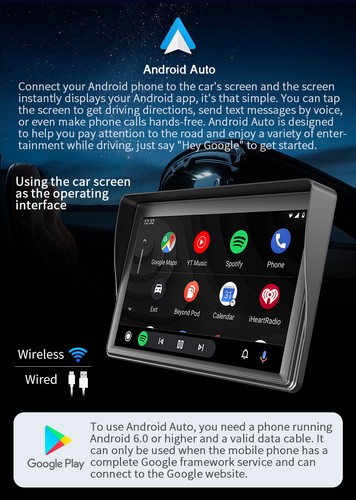 ESSGOO 7'' Autoradio Wireless Carplay & Android Auto Bluetooth USB TF +Kamera - Bild 5 von 15