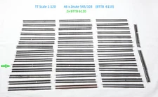 TT scale 1:120 Lot 9" Straight Rail Zeuke 545/103 BTTB 6110 + 2x 6120 Gleis Spur