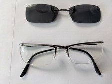 2 pr Ray-Ban RX glasses Bottom rimless Frame w/sunglass. 2nd pair no sunglass