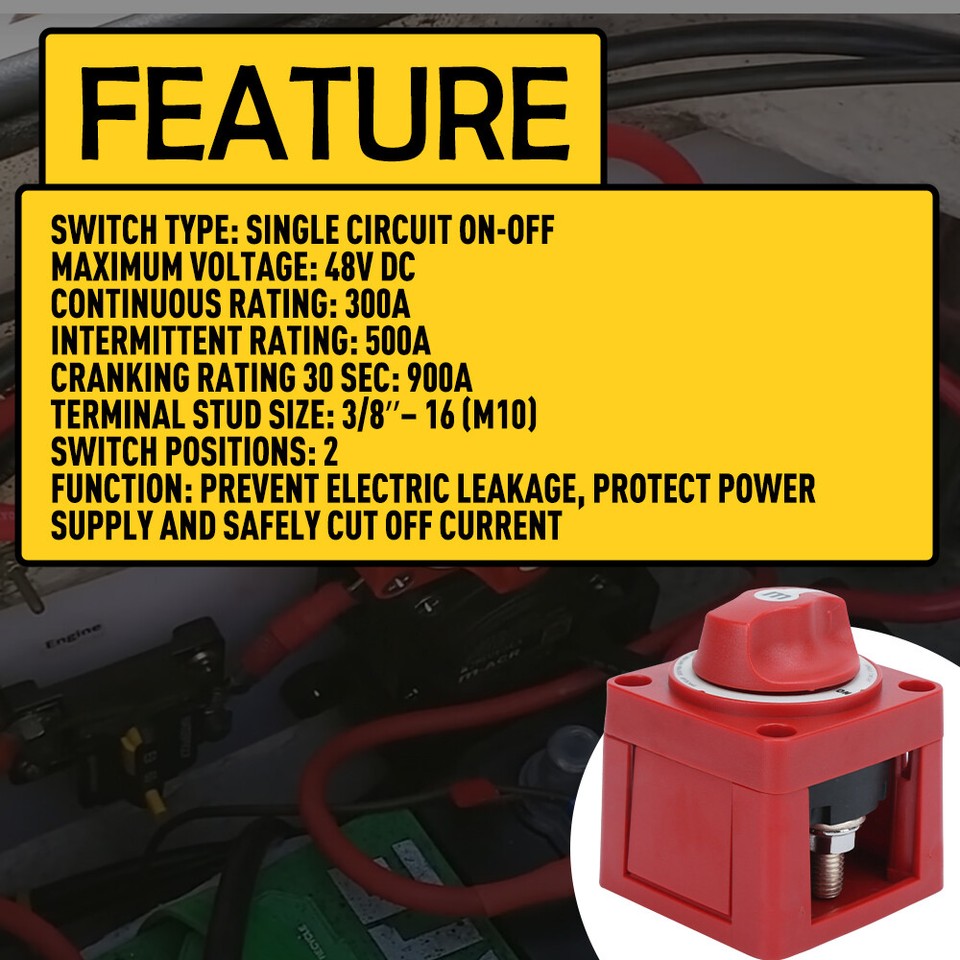 New 6006 MSeries Battery Switch Single Circuit On/Off For Marine Boat