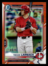 2021 Bowman Chrome orange refractor - BCP-80 Trevor Larnach #'d 2/25 Twins
