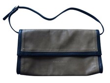 COCCINELLE BLACK TAN GENUINE LEATHER FLAP SNA...