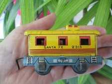 Antique Vintage Tin Caboose Toy Train Haji Litho Made in Japan 3 1/2" Long