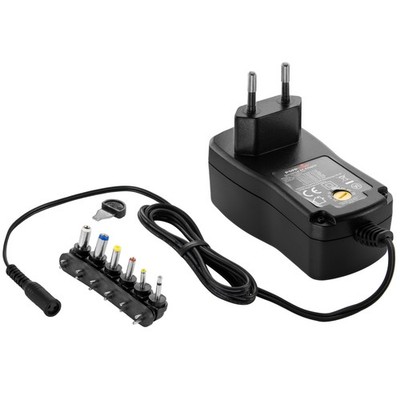 AC DC Universal Netzteil Ladegerät Steckernetzteil 12V 2A mit 6 Wechselsteckern