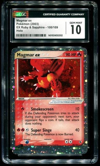 CGC 10 Magmar ex Holo Ruby & Sapphire 2003 Pokemon Card #100
