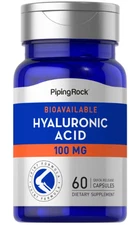 Hyaluronic Acid Capsules | 100mg | 60 Count | Non-GMO | by Piping Rock