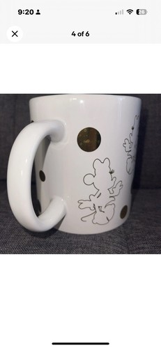 Walt Disney Minnie Mouse Coffee Cup Mug 20 oz Galerie White and Gold 4.25"x3.5" - Picture 5 of 6
