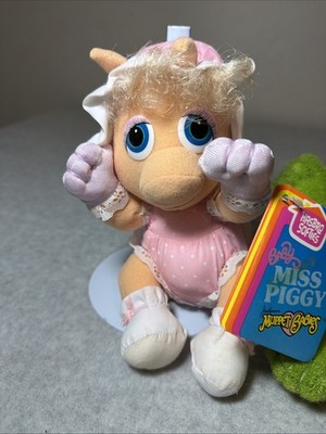 Vintage 1984 Muppet Babies Plush Lot- Baby Kermit & Miss Piggy
