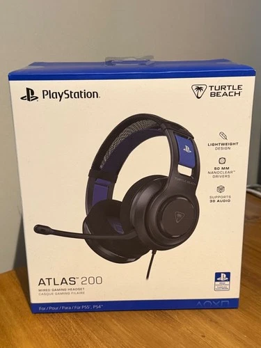 Turtle Beach Atlas 200 Black Wired Gaming Headset for PS5 and PS4 - SEALED