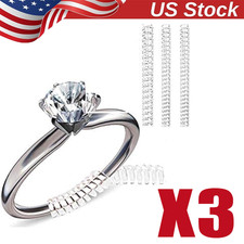 3PCS Ring Size Adjuster Invisible Clear Ring Sizer Jewelry Fit Reducer Guard US