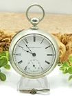Antique Elgin Grade 97 key wind key set 18 size 7 jewel pocket watch silverore