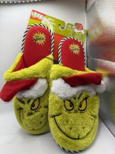 Dr Seuss Grinch Christmas Slippers Mens XL 13-14 NWT