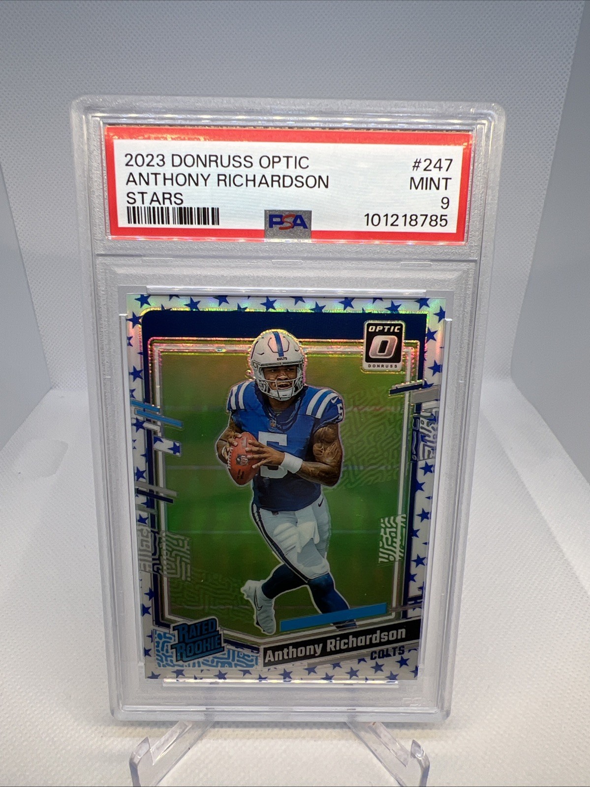 ANTHONY RICHARDSON 2023 DONRUSS OPTIC #247 STARS PSA 9 MINT COLTS ROOKIE CARD AR