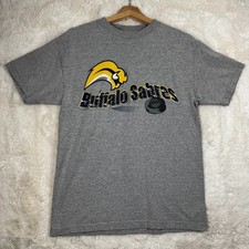 Vintage CSA Buffalo Sabres Hockey NHL Slug T-Shirt Mens Medium Gray Crew Neck
