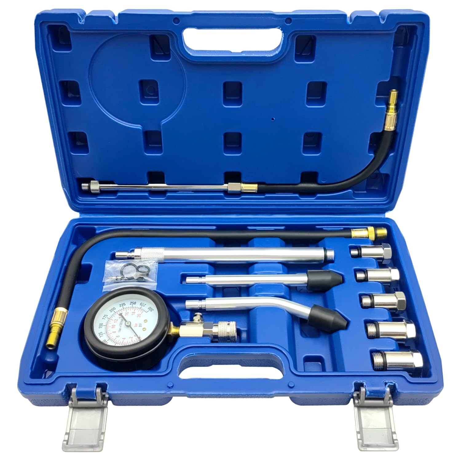 ZKTOOL Automotive Engine Compression Tester Kit, 11PCS 0-300 PSI / 0-20 Bar, Com