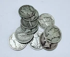 LOT OF 10 MERCURY SILVER DIMES - 90% SILVER - VARIOUS YEARS #6601