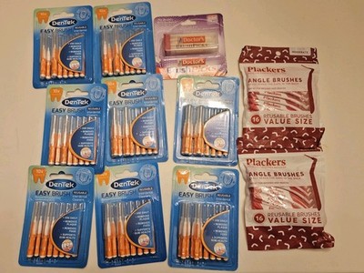 100+ Pc Lot of Mixed Brands for Easy Brush interdental brushes Dentek Plackers A