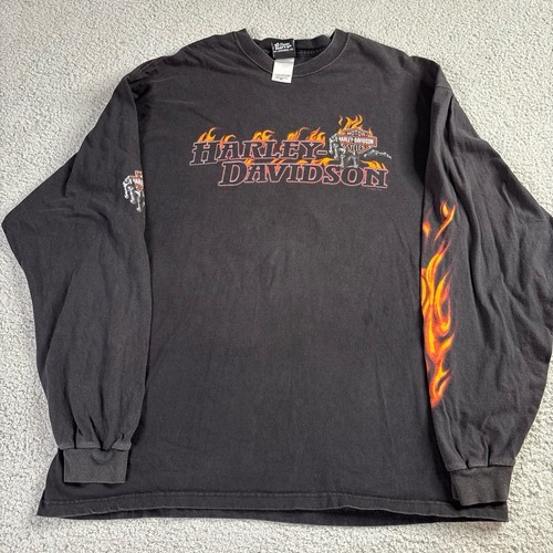 Harley Davidson Flame Long Sleeve Shirt 2XL Brisbane Australia Morgan & Wacker