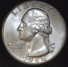 1964-P 25C Washington BU 90% Silver 26stt0204-3