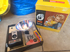 Kodak Brownie Hawkeye Flash Outfit w/ Box, Kodalite, Bulbs, Instructions, Film