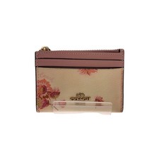 COACH Key Case PVC Floral Pattern White Ladies