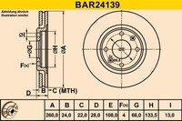 2X Barum Bremsscheibe BAR24139 FüR 8B 8E Peugeot 406 Break 16V Bifuel